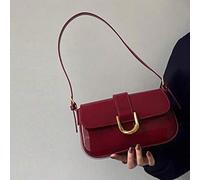 Borsa a mano 2025 di nuova , in materiale PU tinta unita con texture di stile di lusso. È una frizione per la sera a tinta unita luminosa, con un design ad arco corto alla moda e unico, dotata di una