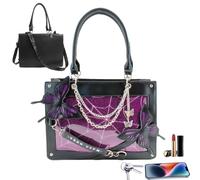 Borsa a mano a forma di farfalla - Borsa a mano a forma di farfalla in stile scuro - Borsa a mano a forma di labirinto - borsa orizzontale a forma di ma, porpora, Consulte la descripción