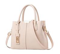 Borsa a mano alla moda di grande capacità, monospalla da donna, borsa messenger con tasche esterne, bianco, Etichettalia unica