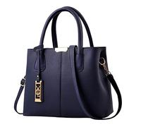 Borsa a mano alla moda grande capacità una spalla donna borsa in pelle computer zaino uomo, Blu, Etichettalia unica