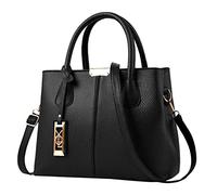 Borsa a mano alla moda grande capacità una spalla donna borsa in pelle computer zaino uomo, Nero , Taglia unica