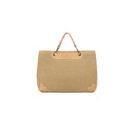 Braccialini Beth Tricot Borsa a mano di grandi dimensioni in tessuto tricot effetto paglia di color biscotto, con doppi manici e dettagli in similpelle. La tracolla removibile e regolabile consente