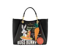 Braccialini Amy Lt Borsa a mano in similpelle marrone decorata con una vivace stampa dedicata a Titti alle prese con una golosa fetta di torta. Il design è arricchito da scritte ispirate al mondo