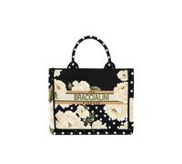 Braccialini Queen Borsa a mano di piccole dimensioni, realizzata in tessuto con doppio manico e tracolla regolabile e removibile per una doppia portabilità. La stampa si distingue per un raffinato