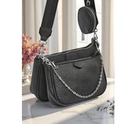 Borsa a mano Calista Multi in pelle Dorata con Catena e Pochette Per favore, fornisci la descrizione del prodotto che vorresti tradurre in italiano.Colore unicoPoliuretano