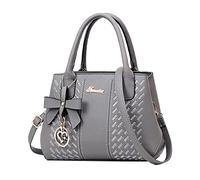 Borsa a mano classica europea e americana alla moda media madre grande Zippe Tote Bag, Grigio, Taglia unica