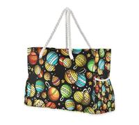 Borsa a mano colorata sorpresa di Natale resistente e lavabile con tasche laterali, borsa weekend per donne, buona per viaggi, piscina, nuoto, spiaggia, vacanze