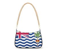 Borsa a mano con bandiera del Territorio dell'Oceano Indiano Britannico, Media, Estetica, con cerniera, Classica Borsa Formale Hobo con Tracolla a Catena