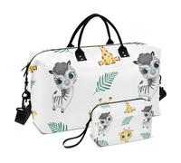Borsa a mano con giraffa gialla e grande borsa da portare con sé durante la notte, borsa da palestra e sport, con tracolla regolabile per escursionismo, pieghevole, giraffa gialla dei cartoni animati