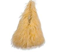 Borsa a mano da donna, in pelle sintetica, morbida e soffice, Giallo, M