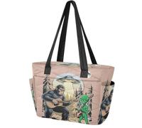 Borsa a mano da donna, leggera, con stampa Ufo Alien Guitar | Borsa a tracolla con custodia per bagagli per viaggio in ufficio