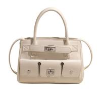 Borsa A Mano Da Donna, Taglia Media, Borsa A Tracolla Da Donna, Elegante Borsas A Tracolla in Similpelle, Borsas A Tracolla Alla Moda, Con Tracolla Rimovibile (Bianco sporco)