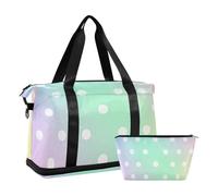 Borsa a mano da viaggio a pois arcobaleno con tracolla regolabile per trekking di grande capacità, Punto arcobaleno dei fumetti, 1 size