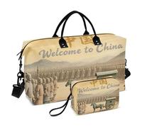 Borsa a mano da viaggio Borsa a tracolla Weekender Pernottamento Borsa con articoli da toeletta per sport Impermeabile Benvenuto In Cina Paesaggio Cultura