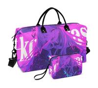 Borsa a mano da viaggio Borsa da viaggio con tracolla regolabile per escursionismo pieghevole digitale Cool Anime Girl
