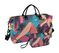 Borsa a mano da viaggio, borsa da viaggio per la notte, con articoli da toeletta per aereo, grande capacità, sexy, bellezza, stile anime