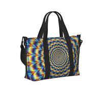 Borsa a mano da viaggio con illusione ottica a spirale, leggera, pieghevole, per viaggi di fine settimana, vacanze, aereo