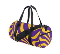 Borsa a mano da viaggio con linee ondulate viola e gialle borsa da viaggio per la notte borsa da yoga pieghevole