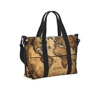 Borsa a mano da viaggio con mappa antica del mondo, per donne e uomini, per palestra, fine settimana, vacanze, spiaggia, uso quotidiano