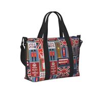Borsa a mano da viaggio con simboli dell'Inghilterra per donne e uomini, borsa a mano pieghevole portatile per viaggi di fine settimana