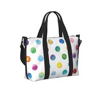 Borsa a mano da viaggio con stampa a pois blu, per donne e uomini, leggera, pieghevole, per gite nel fine settimana, palestra, vacanze