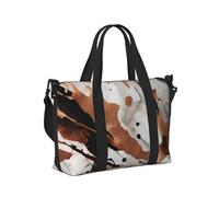 Borsa a mano da viaggio con stampa a schizzi di rame con texture marmorizzata per donne e uomini, leggera, pieghevole, per lavoro, fine settimana, viaggio, campeggio