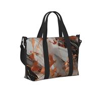 Borsa a mano da viaggio con stampa a schizzi di rame con texture marmorizzata per donne e uomini, leggera, pieghevole, per lavoro, fine settimana, viaggio, campeggio