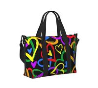 Borsa a mano da viaggio con stampa arcobaleno Gay Pride per donne e uomini, leggera, pieghevole, per gite nel fine settimana, palestra, vacanze