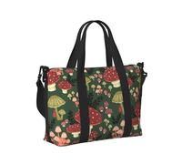 Borsa a mano da viaggio con stampa artistica con funghi luminosi, per donne e uomini, leggera, pieghevole, per gite nel fine settimana, palestra, vacanze