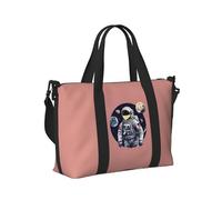 Borsa a mano da viaggio con stampa astronauta sulla luna, per donne e uomini, per brevi viaggi, palestra e vacanze, lavoro all'aperto