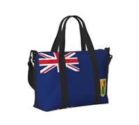 Borsa a mano da viaggio con stampa bandiera delle Isole Turks e Caicos per donne e uomini, leggera, pieghevole, per gite nel fine settimana, palestra, vacanze