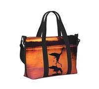 Borsa a mano da viaggio con stampa di anatre selvatiche che volano da caccia, leggera, pieghevole, per viaggi nel fine settimana, vacanze, aereo