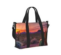 Borsa a mano da viaggio con stampa di cactus deserto tramonto per donne e uomini, leggera, pieghevole, per gite nel fine settimana, palestra, vacanze