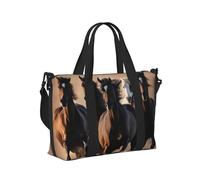 Borsa a mano da viaggio con stampa di cavalli che corrono, per donne e uomini, per brevi viaggi, palestra e vacanze, lavoro all'aperto