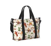 Borsa a mano da viaggio con stampa di cavalli da cowboy, per donne e uomini, leggera, pieghevole, per gite nel fine settimana, palestra, vacanze