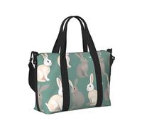 Borsa a mano da viaggio con stampa di coniglio, per donne e uomini, leggera, pieghevole, per gite nel fine settimana, palestra, vacanze