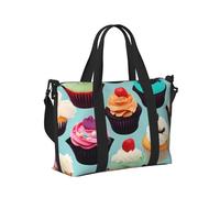 Borsa a mano da viaggio con stampa di cupcake colorati, per donne e uomini, leggera, pieghevole, per gite nel fine settimana, palestra, vacanze