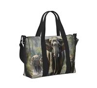 Borsa a mano da viaggio con stampa di elefanti asiatici, per donne e uomini, pieghevole, per fine settimana, vacanze, viaggi, borse a tracolla