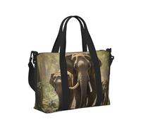 Borsa a mano da viaggio con stampa di elefanti asiatici, per donne e uomini, pieghevole, per fine settimana, vacanze, viaggi, borse a tracolla