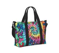 Borsa a mano da viaggio con stampa di orsi del Ringraziamento danzante, per donne e uomini, leggera, pieghevole, per gite nel fine settimana, palestra, vacanze