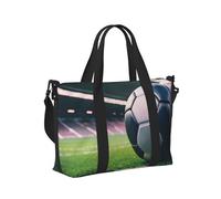 Borsa a mano da viaggio con stampa di pallone da calcio, leggera, pieghevole, per gite nel fine settimana, palestra, vacanze