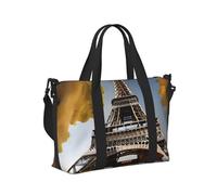 Borsa a mano da viaggio con stampa di Parigi con Torre Eiffel, per donne e uomini, leggera, pieghevole, per gite nel fine settimana, palestra, vacanze