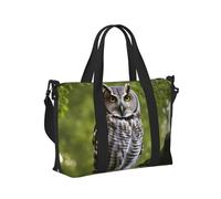 Borsa a mano da viaggio con stampa di rami di gufo, per donne e uomini, leggera, pieghevole, per lavoro, fine settimana, viaggio, campeggio