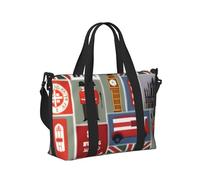 Borsa a mano da viaggio con stampa di simboli dell'Inghilterra, borsa a tracolla pieghevole portatile per viaggi di fine settimana in palestra e vacanze