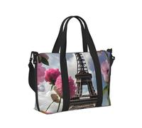 Borsa a mano da viaggio con stampa di Torri Eiffel di Parigi, borsa a mano pieghevole portatile per weekend gite, palestra, vacanze