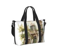 Borsa a mano da viaggio con stampa di un ramo d'ulivo romano e stampa greca da donna, leggera, pieghevole, per tutti i giorni, per il fine settimana, in palestra, per le vacanze