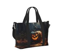 Borsa a mano da viaggio con stampa di zucca autunnale per donne e uomini borsa portatile pieghevole per viaggi di fine settimana
