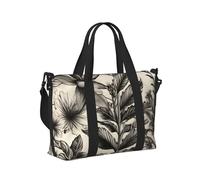 Borsa a mano da viaggio con stampa floreale con erbe botaniche, per donne e uomini, leggera, pieghevole, per gite nel fine settimana, palestra, vacanze