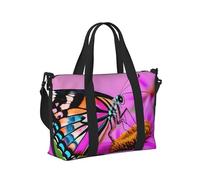 Borsa a mano da viaggio con stampa floreale con farfalla per donne e uomini, leggera, pieghevole, per lavoro, fine settimana, viaggio, campeggio
