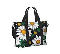 Borsa a mano da viaggio con stampa floreale e margherite per donne e uomini, leggera, pieghevole, per gite nel fine settimana, palestra, vacanze